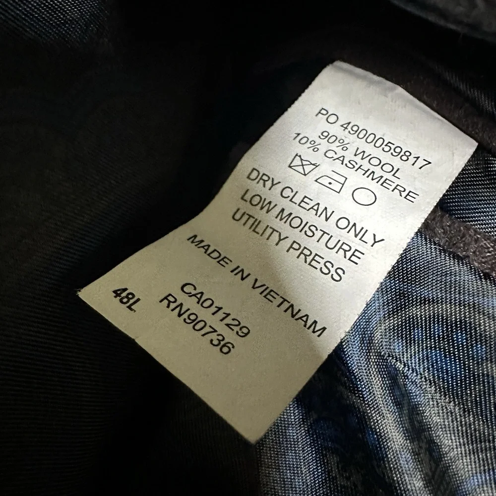 LRL Ralph Lauren Blazer Jacket Men's 48L Gray Wool Cashmere Herringbone Paisley
